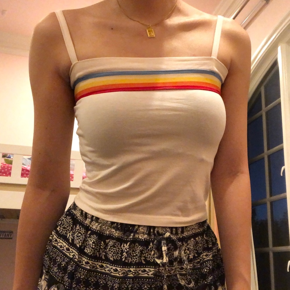 Rainbow stripe tank